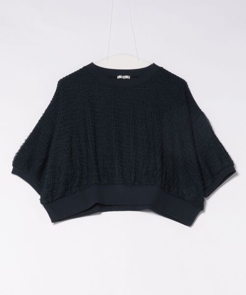 Jines(ジネス)の「ラッセルレースリラックストップス(ニット/セーター・レディース・ネイビー/ホワイト・38)」の18枚目の写真