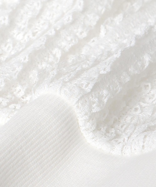 Jines(ジネス)の「ラッセルレースリラックストップス(ニット/セーター・レディース・ネイビー/ホワイト・38)」の10枚目の写真