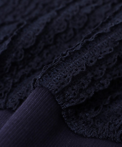 Jines(ジネス)の「ラッセルレースリラックストップス(ニット/セーター・レディース・ネイビー/ホワイト・38)」の12枚目の写真