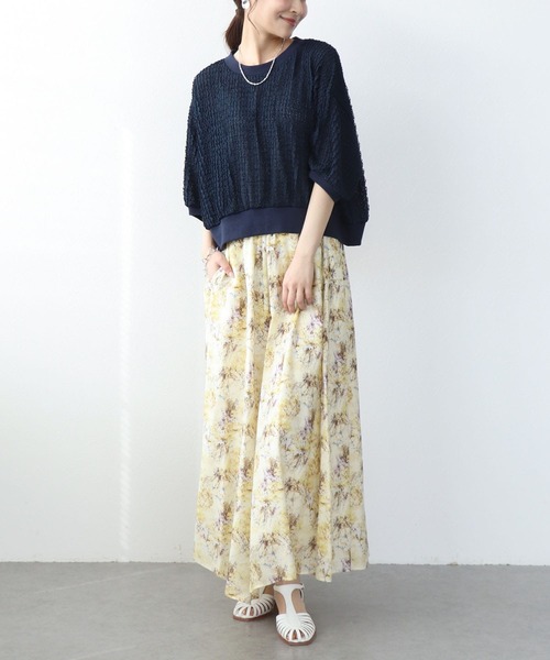 Jines(ジネス)の「ラッセルレースリラックストップス(ニット/セーター・レディース・ネイビー/ホワイト・38)」の20枚目の写真