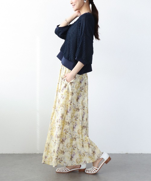 Jines(ジネス)の「ラッセルレースリラックストップス(ニット/セーター・レディース・ネイビー/ホワイト・38)」の21枚目の写真