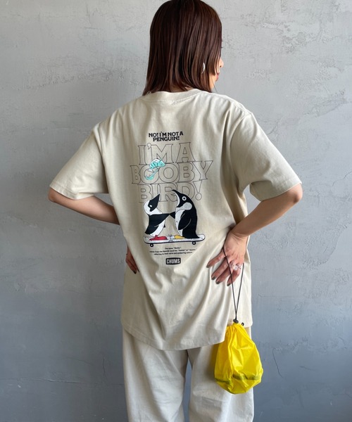 CHUMS（チャムス）の「【WEB限定】[CHUMS/チャムス] I'M A BOOBY BIRD バックプリント ポケットTシャツ（Tシャツ/カットソー・レディース・ホワイト/ブラック/グレイッシュベージュ・M/L/XL）」の3枚目の写真