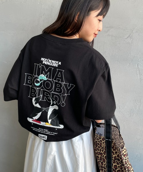 CHUMS（チャムス）の「【WEB限定】[CHUMS/チャムス] I'M A BOOBY BIRD バックプリント ポケットTシャツ（Tシャツ/カットソー・レディース・ホワイト/ブラック/グレイッシュベージュ・M/L/XL）」の2枚目の写真