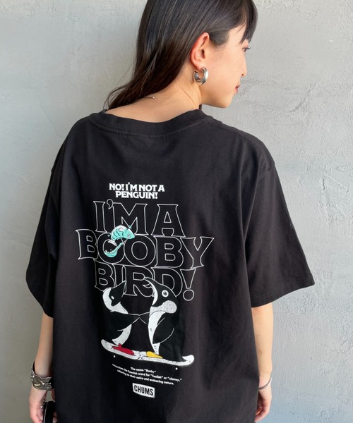 CHUMS（チャムス）の「【WEB限定】[CHUMS/チャムス] I'M A BOOBY BIRD バックプリント ポケットTシャツ（Tシャツ/カットソー・レディース・ホワイト/ブラック/グレイッシュベージュ・M/L/XL）」の7枚目の写真