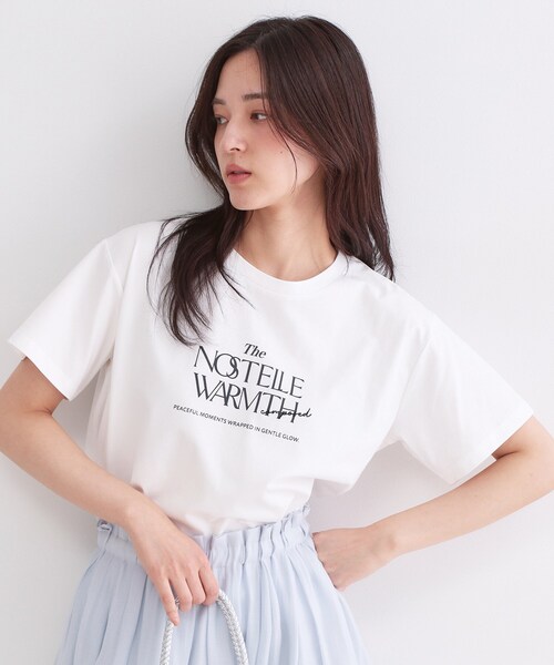 OPAQUE.CLIP(オペークドットクリップ)の「ロゴプリント&刺繍Tシャツ【洗濯機OK】(Tシャツ/カットソー・レディース・ホワイト/ブラック・38/40/42)」の3枚目の写真