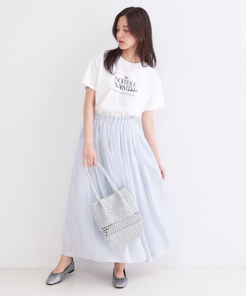 OPAQUE.CLIP(オペークドットクリップ)の「ロゴプリント&刺繍Tシャツ【洗濯機OK】(Tシャツ/カットソー・レディース・ホワイト/ブラック・38/40/42)」の4枚目の写真