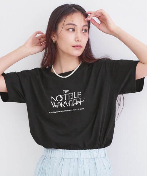 OPAQUE.CLIP(オペークドットクリップ)の「ロゴプリント&刺繍Tシャツ【洗濯機OK】(Tシャツ/カットソー・レディース・ホワイト/ブラック・38/40/42)」の7枚目の写真