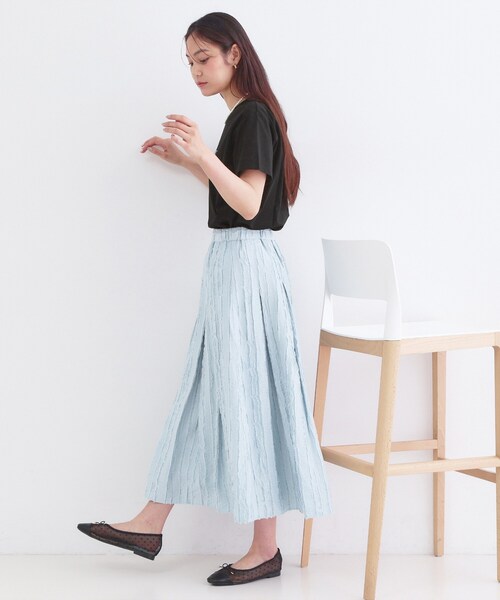 OPAQUE.CLIP(オペークドットクリップ)の「ロゴプリント&刺繍Tシャツ【洗濯機OK】(Tシャツ/カットソー・レディース・ホワイト/ブラック・38/40/42)」の9枚目の写真