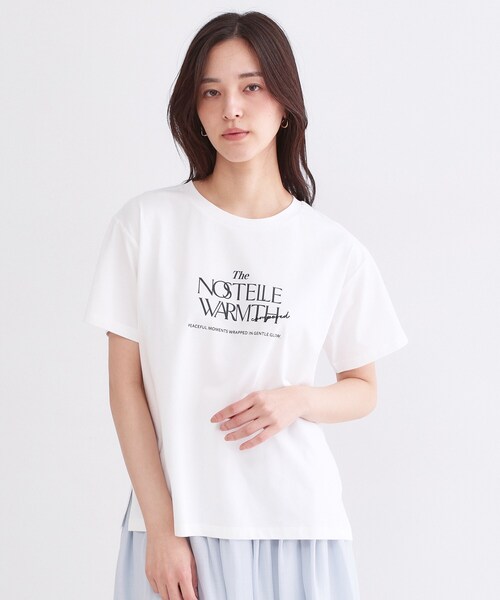 OPAQUE.CLIP(オペークドットクリップ)の「ロゴプリント&刺繍Tシャツ【洗濯機OK】(Tシャツ/カットソー・レディース・ホワイト/ブラック・38/40/42)」の11枚目の写真