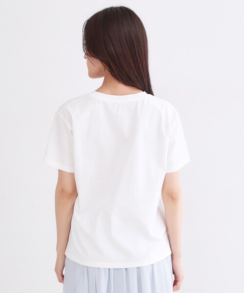 OPAQUE.CLIP(オペークドットクリップ)の「ロゴプリント&刺繍Tシャツ【洗濯機OK】(Tシャツ/カットソー・レディース・ホワイト/ブラック・38/40/42)」の13枚目の写真