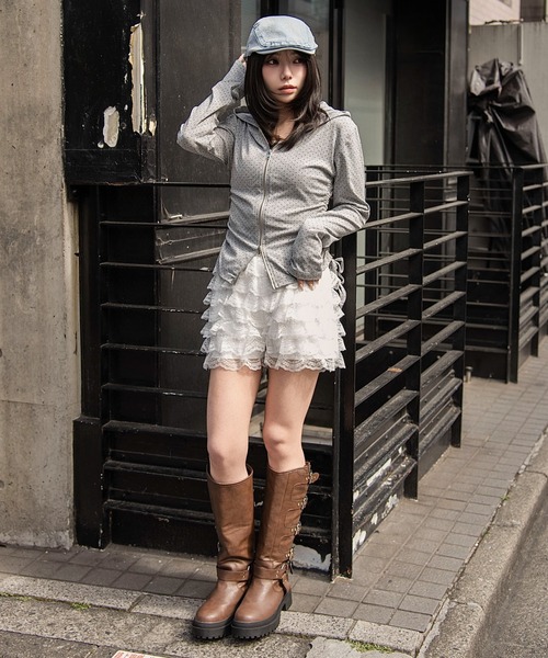 WEGO(ウィゴー)の「WEGO/ 【26春夏新作】サイドリボンカットジップパーカー(パーカー・レディース・その他1/その他2・FREE)」の4枚目の写真