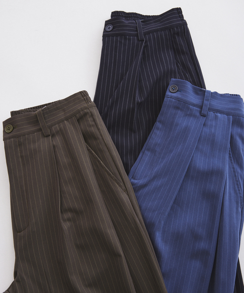 JOURNAL STANDARD relume(ジャーナルスタンダード レリューム)の「ヒールカット ルーズライト ストライプ スラックス(スラックス・メンズ・ネイビー/ブルー系その他/グレー・LARGE/MEDIUM/SMALL)」の4枚目の写真