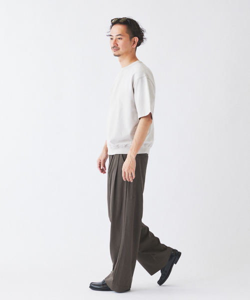 JOURNAL STANDARD relume(ジャーナルスタンダード レリューム)の「ヒールカット ルーズライト ストライプ スラックス(スラックス・メンズ・ネイビー/ブルー系その他/グレー・LARGE/MEDIUM/SMALL)」の8枚目の写真