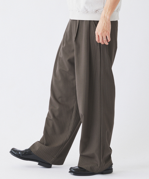 JOURNAL STANDARD relume(ジャーナルスタンダード レリューム)の「ヒールカット ルーズライト ストライプ スラックス(スラックス・メンズ・ネイビー/ブルー系その他/グレー・LARGE/MEDIUM/SMALL)」の11枚目の写真