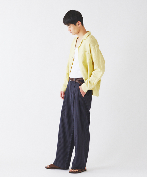 JOURNAL STANDARD relume(ジャーナルスタンダード レリューム)の「ヒールカット ルーズライト ストライプ スラックス(スラックス・メンズ・ネイビー/ブルー系その他/グレー・LARGE/MEDIUM/SMALL)」の18枚目の写真