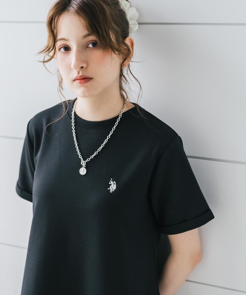 U.S. POLO ASSN.(ユーエスポロアッスン)の「U.S. POLO ASSN. ユーエスポロアッスン W's ワンポイントロゴ刺繍半袖Aラインロングワンピース(ワンピース・レディース・ベージュ/ネイビー/ブラック・M/L)」の10枚目の写真
