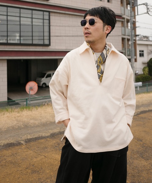 FRUIT OF THE LOOM（フルーツオブザルーム）の「FTL × from_Antique カノコスモックシャツ（シャツ/ブラウス・メンズ・チャコール/アイボリー・1/2）」の16枚目の写真