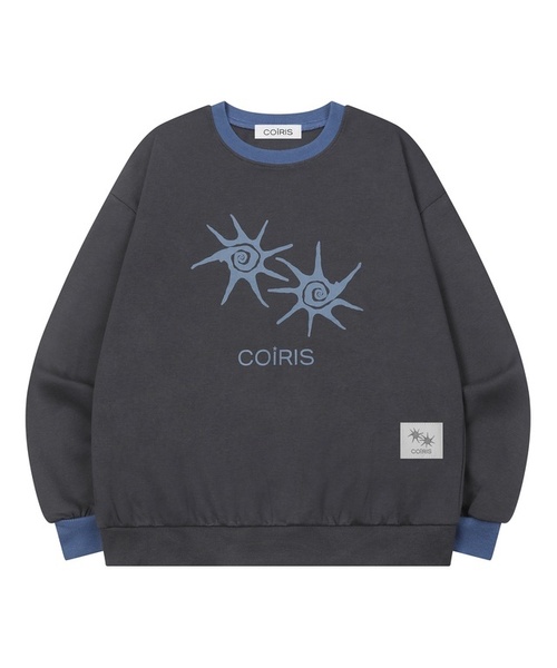 COIRIS_(コイリス)の「ソルナ配色スウェット 男女共用 (13カラー)(スウェット・レディース・チャコール/ブラック/ブルー/イエロー/ライトグレー/ダークブラウン/ホワイト/バーガンディー/レッド/グリーン/チャコールグレー/スカイブルー/カーキ/ミックスグレー・FREE)」の6枚目の写真