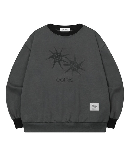 COIRIS_(コイリス)の「ソルナ配色スウェット 男女共用 (13カラー)(スウェット・レディース・チャコール/ブラック/ブルー/イエロー/ライトグレー/ダークブラウン/ホワイト/バーガンディー/レッド/グリーン/チャコールグレー/スカイブルー/カーキ/ミックスグレー・FREE)」の4枚目の写真