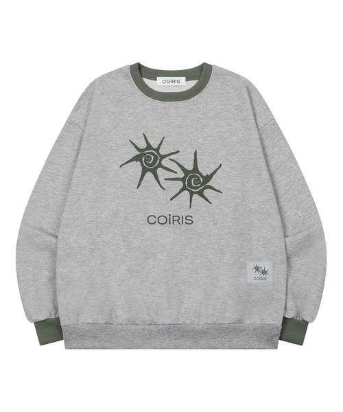 COIRIS_(コイリス)の「ソルナ配色スウェット 男女共用 (13カラー)(スウェット・レディース・チャコール/ブラック/ブルー/イエロー/ライトグレー/ダークブラウン/ホワイト/バーガンディー/レッド/グリーン/チャコールグレー/スカイブルー/カーキ/ミックスグレー・FREE)」の5枚目の写真