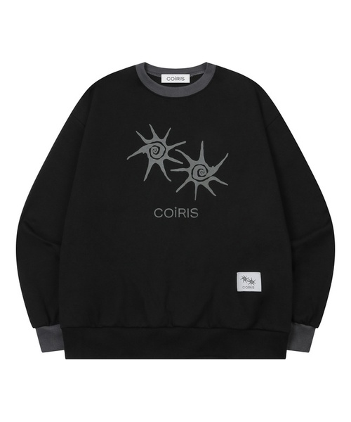 COIRIS_(コイリス)の「ソルナ配色スウェット 男女共用 (13カラー)(スウェット・レディース・チャコール/ブラック/ブルー/イエロー/ライトグレー/ダークブラウン/ホワイト/バーガンディー/レッド/グリーン/チャコールグレー/スカイブルー/カーキ/ミックスグレー・FREE)」の3枚目の写真
