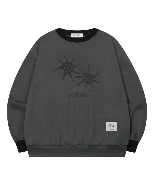 COIRIS_(コイリス)の「ソルナ配色スウェット 男女共用 (13カラー)(スウェット・レディース・チャコール/ブラック/ブルー/イエロー/ライトグレー/ダークブラウン/ホワイト/バーガンディー/レッド/グリーン/チャコールグレー/スカイブルー/カーキ/ミックスグレー・FREE)」の15枚目の写真
