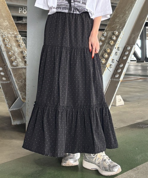2点まとめてのみ　theredthread 即完♡ インナーセット　スカート ラグジュアリー3ティアードマキシスカート | THEODORIC.dy公式通販