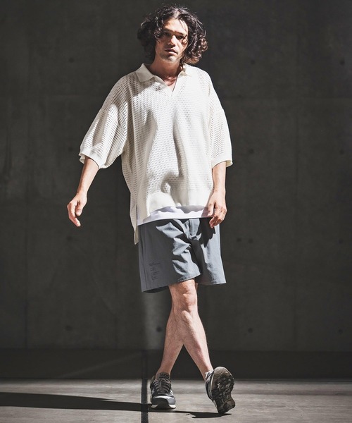 GLIMCLAP(グリムクラップ)の「mhs2615- Sheer Texture Skipper Polo スキッパーポロシャツ(202-039-gls-cg)(ポロシャツ・メンズ・パープル/オフホワイト/チャコールグレー/ブラック・S/M/L)」の17枚目の写真