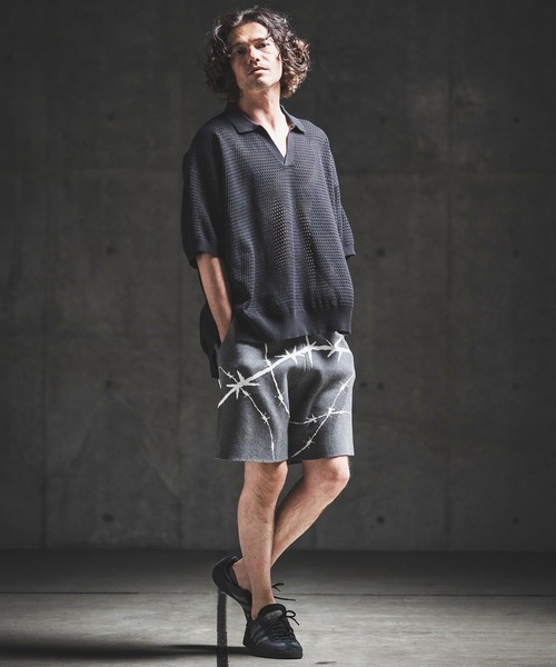 GLIMCLAP(グリムクラップ)の「mhs2615- Sheer Texture Skipper Polo スキッパーポロシャツ(202-039-gls-cg)(ポロシャツ・メンズ・パープル/オフホワイト/チャコールグレー/ブラック・S/M/L)」の22枚目の写真