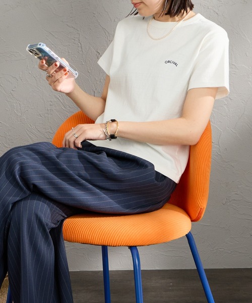 ORCIVAL（オーシバル）の「[ORCIVAL/オーシバル] ロゴ刺繍 ショートスリーブ Tシャツ（Tシャツ/カットソー・レディース・ベージュ系その他/ブルー系その他/オフホワイト/サックスブルー/ブラック・2）」の22枚目の写真