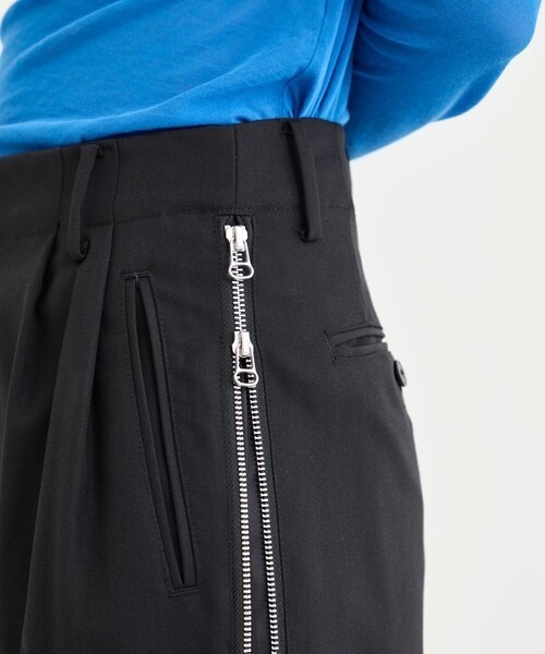 08sircus（ゼロエイトサーカス）の「[08sircus/08サーカス]Dobby cloth side zip pants（その他パンツ・レディース・ダークグレー/ブラック・1/0）」の9枚目の写真