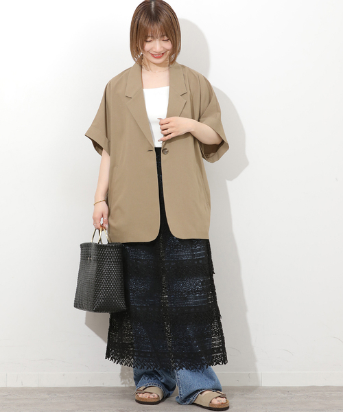 JOURNAL STANDARD relume(ジャーナルスタンダード レリューム)の「【MULTI FUNC+】接触冷感 / 防シワ ハイカウントフレンチジャケット(テーラードジャケット・レディース・カーキ/ブラック・FREE)」の19枚目の写真
