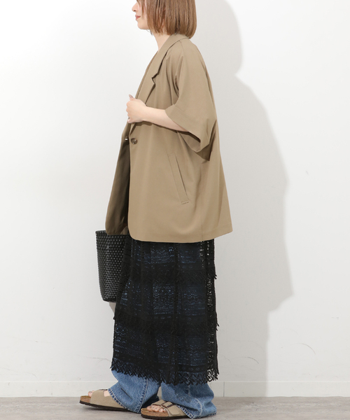 JOURNAL STANDARD relume(ジャーナルスタンダード レリューム)の「【MULTI FUNC+】接触冷感 / 防シワ ハイカウントフレンチジャケット(テーラードジャケット・レディース・カーキ/ブラック・FREE)」の20枚目の写真