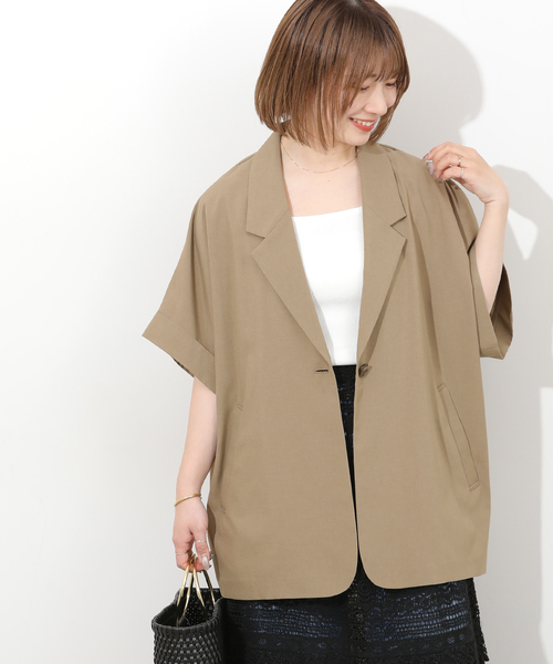 JOURNAL STANDARD relume(ジャーナルスタンダード レリューム)の「【MULTI FUNC+】接触冷感 / 防シワ ハイカウントフレンチジャケット(テーラードジャケット・レディース・カーキ/ブラック・FREE)」の22枚目の写真