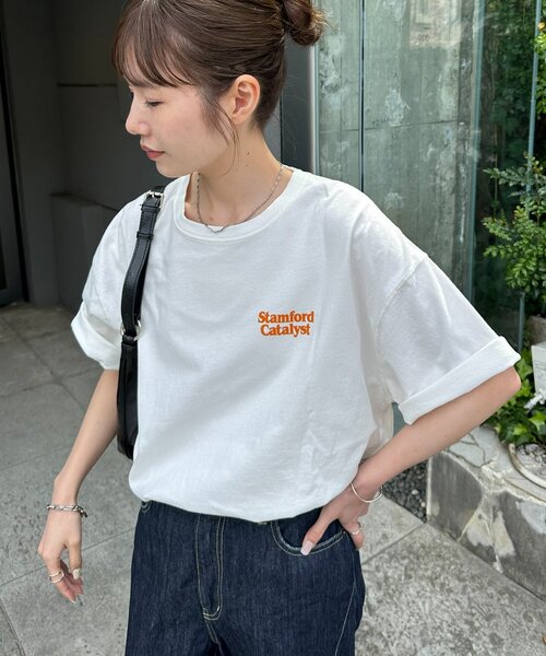 DISCOAT（ディスコート）の「【Enlude】バックロゴプリントTシャツ《ユニセックス》（Tシャツ/カットソー・レディース・ブラック/チャコールグレー/オフホワイト・FREE）」の15枚目の写真