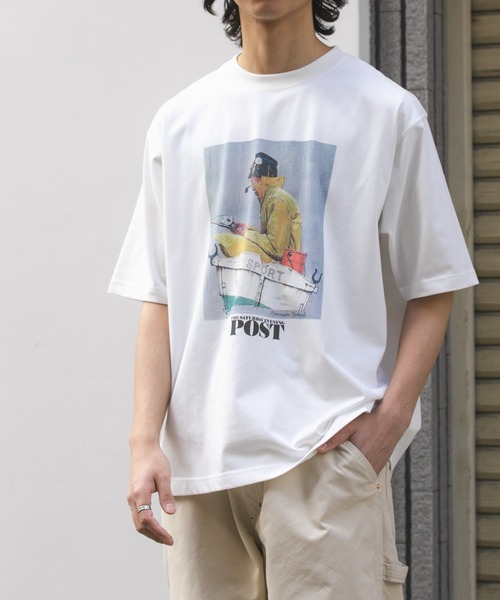 FORK&SPOON(フォークアンドスプーン)の「FORK&SPOON Norman Rockwell Short-SleeveT-shirts(Tシャツ/カットソー・メンズ・オフホワイト/チャコールグレー・5/4)」の7枚目の写真