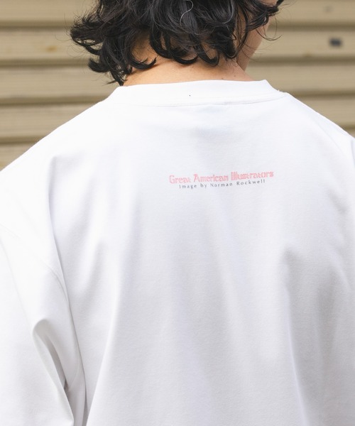 FORK&SPOON(フォークアンドスプーン)の「FORK&SPOON Norman Rockwell Short-SleeveT-shirts(Tシャツ/カットソー・メンズ・オフホワイト/チャコールグレー・5/4)」の8枚目の写真
