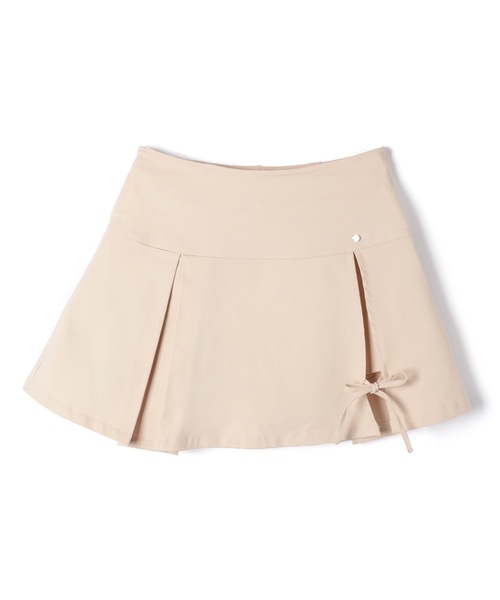 M DOLLY(エムドリー)の「*M DOLLY original* Ribbon box lucy pleats mini skirt/リボンボックスルーシー プリーツミニスカート(スカート・レディース・ベージュ/ブラック・M/S)」の6枚目の写真