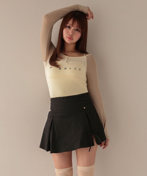 M DOLLY(エムドリー)の「*M DOLLY original* Ribbon box lucy pleats mini skirt/リボンボックスルーシー プリーツミニスカート(スカート・レディース・ベージュ/ブラック・M/S)」の21枚目の写真