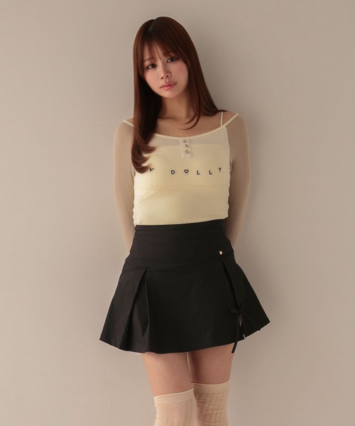 M DOLLY(エムドリー)の「*M DOLLY original* Ribbon box lucy pleats mini skirt/リボンボックスルーシー プリーツミニスカート(スカート・レディース・ベージュ/ブラック・M/S)」の19枚目の写真