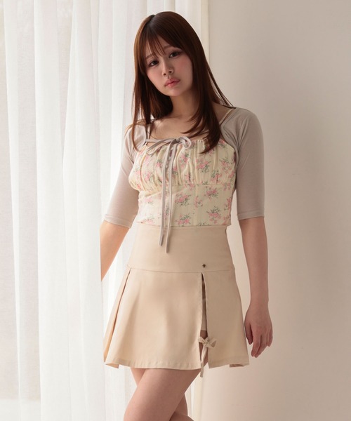 M DOLLY(エムドリー)の「*M DOLLY original* Ribbon box lucy pleats mini skirt/リボンボックスルーシー プリーツミニスカート(スカート・レディース・ベージュ/ブラック・M/S)」の15枚目の写真
