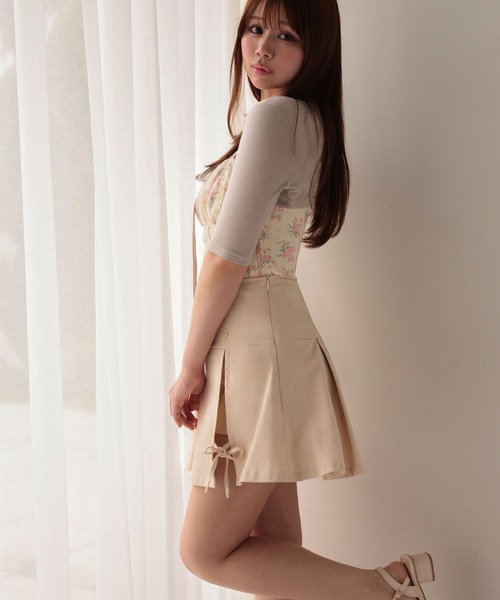 M DOLLY(エムドリー)の「*M DOLLY original* Ribbon box lucy pleats mini skirt/リボンボックスルーシー プリーツミニスカート(スカート・レディース・ベージュ/ブラック・M/S)」の13枚目の写真