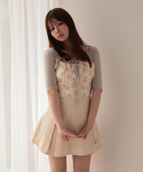M DOLLY(エムドリー)の「*M DOLLY original* Ribbon box lucy pleats mini skirt/リボンボックスルーシー プリーツミニスカート(スカート・レディース・ベージュ/ブラック・M/S)」の11枚目の写真