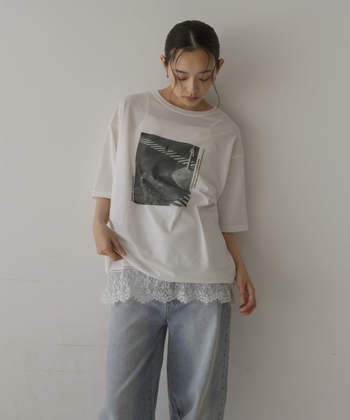hellam(へラム)の「【接触冷感・UVカット】アソートフォトTシャツ(Tシャツ/カットソー・レディース・ホワイト系3/ホワイト系2/ホワイト系1・FREE)」の7枚目の写真
