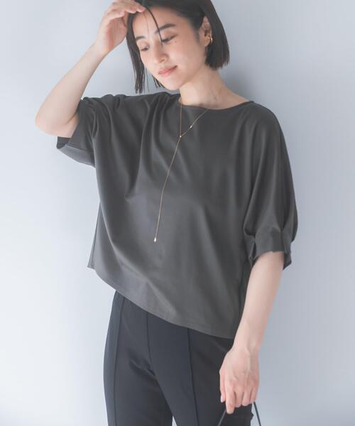 URBAN RESEARCH ROSSO WOMEN(アーバンリサーチ ロッソ)の「UVカットクールタッチタックスリーブプルオーバー(Tシャツ/カットソー・レディース・オフホワイト/ピンク/ブラック/ブルー系その他/キャメル/グリーン系その他・FREE)」の3枚目の写真