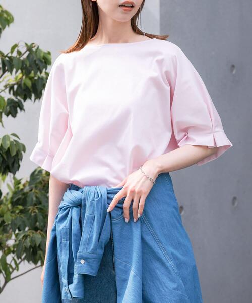 URBAN RESEARCH ROSSO WOMEN(アーバンリサーチ ロッソ)の「UVカットクールタッチタックスリーブプルオーバー(Tシャツ/カットソー・レディース・オフホワイト/ピンク/ブラック/ブルー系その他/キャメル/グリーン系その他・FREE)」の6枚目の写真