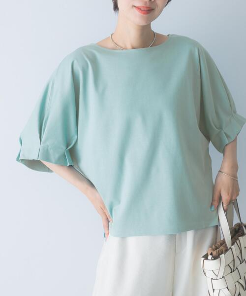 URBAN RESEARCH ROSSO WOMEN（アーバンリサーチ　ロッソ）の「UVカットクールタッチタックスリーブプルオーバー（Tシャツ/カットソー・レディース・オフホワイト/ピンク/ブラック/ブルー系その他/キャメル/グリーン系その他/ミント・FREE）」の3枚目の写真