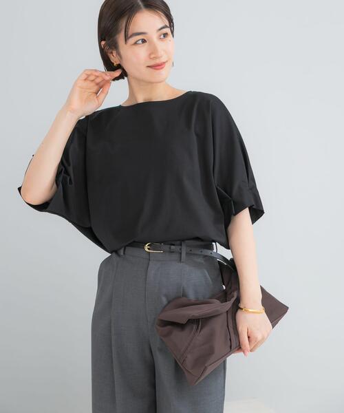 URBAN RESEARCH ROSSO WOMEN(アーバンリサーチ ロッソ)の「UVカットクールタッチタックスリーブプルオーバー(Tシャツ/カットソー・レディース・オフホワイト/ピンク/ブラック/ブルー系その他/キャメル/グリーン系その他・FREE)」の2枚目の写真