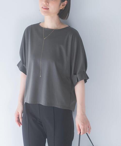 URBAN RESEARCH ROSSO WOMEN(アーバンリサーチ ロッソ)の「UVカットクールタッチタックスリーブプルオーバー(Tシャツ/カットソー・レディース・オフホワイト/ピンク/ブラック/ブルー系その他/キャメル/グリーン系その他・FREE)」の9枚目の写真