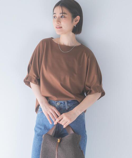 URBAN RESEARCH ROSSO WOMEN(アーバンリサーチ ロッソ)の「UVカットクールタッチタックスリーブプルオーバー(Tシャツ/カットソー・レディース・オフホワイト/ピンク/ブラック/ブルー系その他/キャメル/グリーン系その他・FREE)」の16枚目の写真